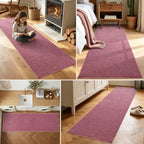 2x8 Red/White Runner Rug Washable Non-Slip for Kitchen Hallway Bathroom - Image 3