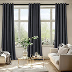 MIULEE Blackout Curtains for Bedroom 2 Panels 40 x 96 Inch Long Dark Grey - Image 6