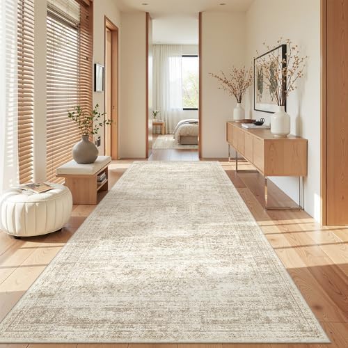 4x8 Rug Non Slip,Washable Hallway Runner Rug,Beige - Image 4