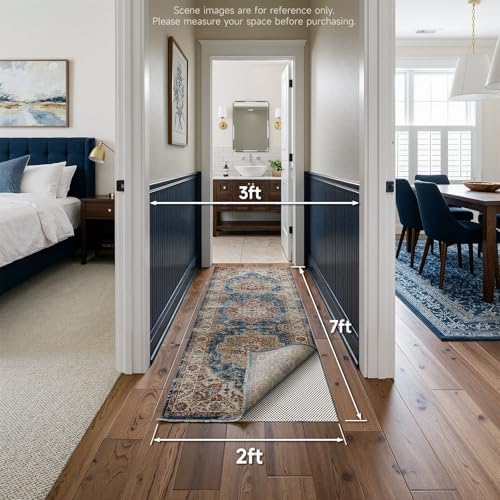 Veken 2x7 Ft Rug Pad Gripper for Hardwood Floors, Non Slip Rug Pads for Area Rugs, Thick Rug Grippers for Tile Floors, Under Carpet Anti Skid Mat, Keep Your Rugs Safe and in Place - Image 6