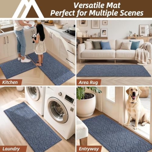 COSY HOMEER Kitchen Rugs Sets of 2 Non-Slip Washable,60x24Inch/35X24Inch - Image 7