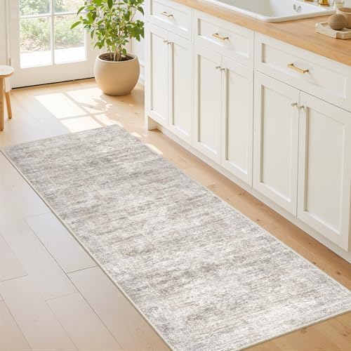 2x5 Rug Runners for Hallways Non Slip,Kitchen Rugs,Taupe by Restydon