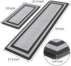 Mattitude Kitchen Mats Set of 2,Cushioned Anti-Fatigue Non-Skid Rug Sets - Image 2