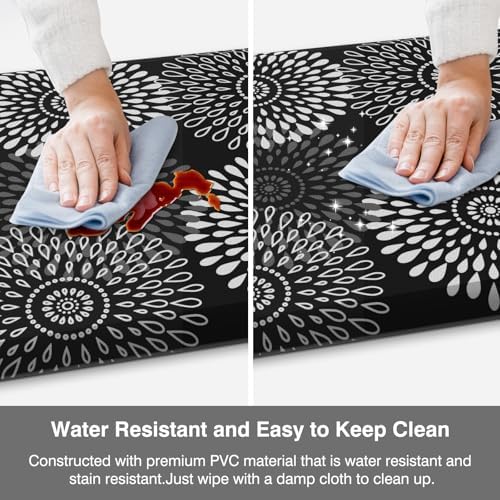 LuxStep Kitchen Mats for Floor,0.47 inch Thicker Cushioned Rug Anti-Fatigue Mats for Kitchen Decor Accessories,Waterproof Non-Slip Mats and Rugs Set for Office,Laundry 17.3"×29"+17.3"×60",Black - Image 6