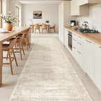 2'6 x 14' Runner Rug Non Slip,Washable Kitchen Rugs,Beige - Image 4