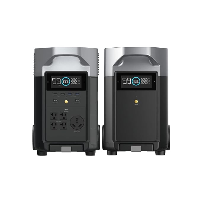 EF ECOFLOW 7.2kWh Portable Power Station: DELTA Pro with Extra Battery, 120V Lifepo4 Battery Backup with Expandable Capacity, Solar Generator for Home Use, Power Outage, Camping, RV, Emergencies