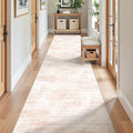 2x10 Runner Rug, Long Hallway Rugs for Dining Room, Living Room, Bedroom, Machine Washable Kitchen Carpet Runner with Rubber Backing, Soft Low Pile Indoor Rug(2'x10', Pink/White) by Restydon