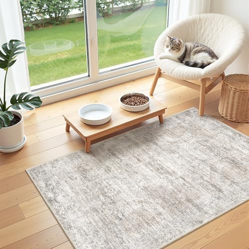 2x3 Rug Non Slip, Small Washable Entryway Rug,Taupe - Image 4