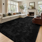 9x12 Extra Large Black Fluffy Area Rug Non-Slip for Living Room Bedroom - Image 2