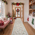 2x10 Christmas Runner Rug for Hallway,Washable Kitchen Rugs,Grey by Restydon