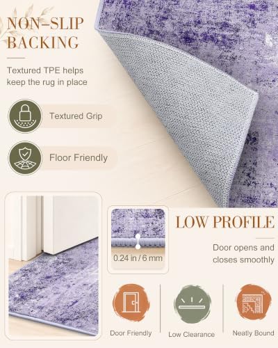 OLANLY 4x6 Washable Area Rug, Soft Non Slip Carpet for Bedroom Living Room - Image 7