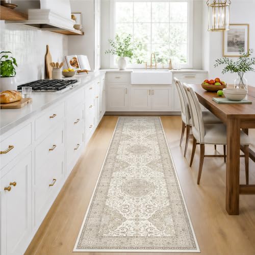 HY HAOYUNLAI Washable 2x8 Ivory Hallway Soft Runner Rug with Rubber Backing - Image 2