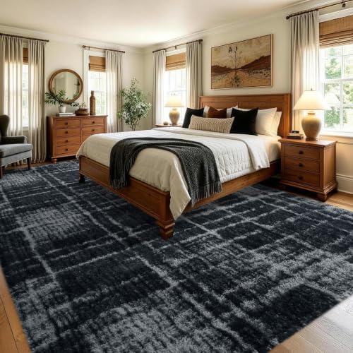 8x10 Extra Large Grey Fluffy Soft Area Rug Non-Slip for Living Room Bedroom - Image 4