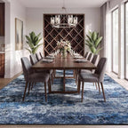 9x12 Area Rug for Living Room, Abstract Washable Large Rugs, Blue Gray - Image 3