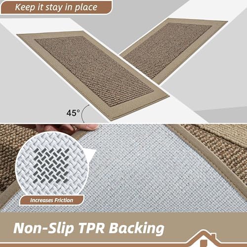 BEQHAUSE Indoor Door Mat 24" x 96", Dirt Trapper Door Mats, Taupe - Image 4