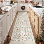 Madane Christmas Runner Rugs for Hallway 2x10, Grey Washable Kitchen Rug - Image 2