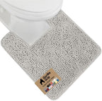 GORILLA GRIP Chenille Bath Rug Mat for Square Toilet Base, 24x19 Light Gray by GorillaGrip