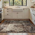 Area Rug 4x6 Brown Rug Washable Boho Rugs Non Slip Low Pile Abstract Coffee Small Carpet for Entryway, Bedroom, Kitchen, Classroom, Kids Room, Office, Dorm, Dining Room by OmpaaHomeDecor