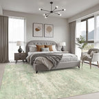 9x12 Area Rug Living Room: Modern Washable Soft Carpet Green Cream - Image 3