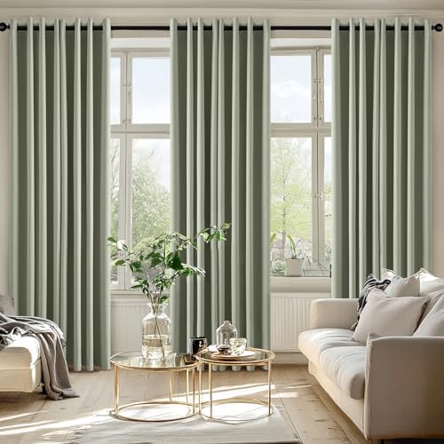 MIULEE Blackout Curtains for Bedroom 2 Panels 50 x 84 Inch Long Sage Green - Image 6