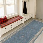 Blue Boho 2'6''x8' Wide Hallway Runner Rug - Washable Kitchen Sink Rug, Non Slip 8ft Long Runner Rug for Entryway, Colorful Modern Floral Print Home Décor - Image 6