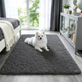 Ophanie Washable 3x5 Area Rug, Bedside Preppy Dorm Rug, College Essentials Non Slip Grey Small Carpets for Bedroom, Anti Slip Fluffy Gray Living Room, Home Decor Aesthetic, Nursery by Ophanie