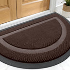 OLANLY Half Circle Front Door Mat Outside 29.5x17 All-Season Rubber Doormat by OLANLY