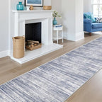 2x12 Runner Rug Non Slip,Washable Hallway Runner Rug,Blue - Image 5