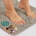 GORILLA GRIP Bath Rug Mat for Bathroom, Absorbent Chenille 24x17 Gray Beige by GorillaGrip