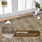 Washable Area Rug 3' x 5 ' Vintage Traditional Persian Mat - Foldable Distressed Non-Slip Machine Washable Carpet for Living Room Bedroom Kitchen Home Decor - Mocha and Taupe - Image 5