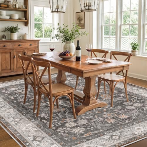 SameBed 6x9 Area Rug Living Room, Vintage Washable Carpet Warm Taupe - Image 2