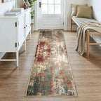 RELEANY Washable Runner 2'6"x8' Abstract Area Rug for Hallway Rustic Brown - Image 7