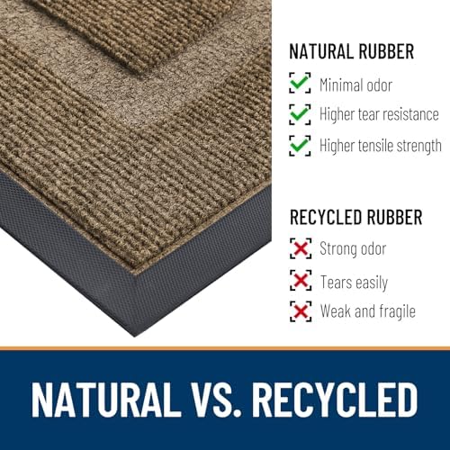 OLANLY Half Circle Front Door Mat Outside 47x23 All-Season Rubber Doormat - Image 4