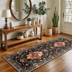 RELEANY Washable Area Rug, Runner 2'x5', Black/Colorful - Image 2