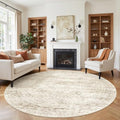 9ft Round Rug,Large Circle Rug for Dining Room Table,Beige by Restydon