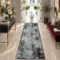 RELEANY Washable Runner 2'x6' Abstract Area Rug for Hallway Teal Black by RELEANY
