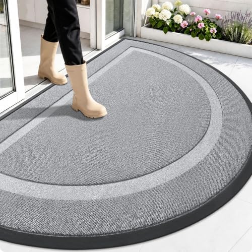 OLANLY Half Circle Front Door Mat Outside 59x34 All-Season Rubber Doormat by OLANLY