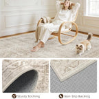 2x6 Hallway Washable Runner Rug: Neutral Kitchen Carpet Brown - Image 6