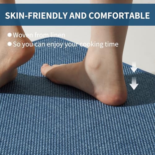 YDKGL Extra Long Kitchen Runner Rugs Kitchen Mat Non Slip Blue 17"x95" - Image 6