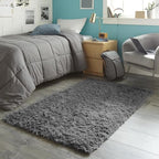 Ophanie Washable 3x5 Area Rug, Bedside Preppy Dorm Rug, College Essentials Non Slip Grey Small Carpets for Bedroom, Anti Slip Fluffy Gray Living Room, Home Decor Aesthetic, Nursery - Image 5