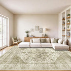 Amada Vintage Washable Area Rug,8'x10',Light Walnut by AMADAHOMEFURNISHING
