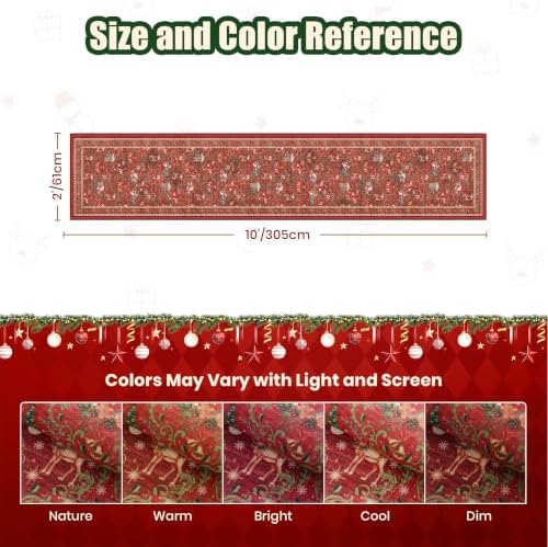 2x10 Christmas Runner Rug for Hallway,Washable Kitchen Rugs,Red - Image 2