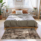 Entrance Rugs Indoor 2x4 Brown Entry Rug Washable Abstract Black Small Area Rug Non-Slip Low Pile Throw Rugs for Entryway, Kitchen Floor, Front Door Indoor Door Mat, Bathroom, Bedroom Bedside - Image 2