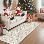 Madane Christmas Kitchen Runner Rug 2x5 Washable Grey Hallway Rugs Non-Slip by Madane