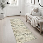 2x5 Washable Runner Rug：Modern Abstract Soft Carpet Ash Brown - Image 3