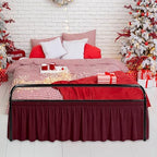 Wrap Around King Size Bed Skirt Split Corner 14" Drop-Elastic Dust Ruffle - Image 5