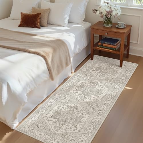 Madane Washable Runner Rug 2x6 Runners for Hallways Non Slip, Beige/Brown - Image 2