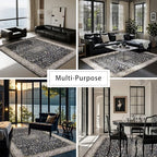 8x10 Washable Area Rugs for Living Room,Bedroom,Dining Room- Classic Black - Image 5