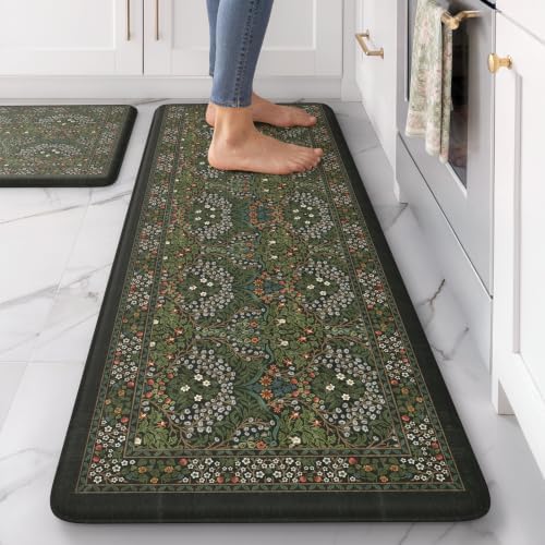 Collive Kitchen Rugs Sets of 2, Waterproof Anti Fatigue Kitchen Mats by Collive