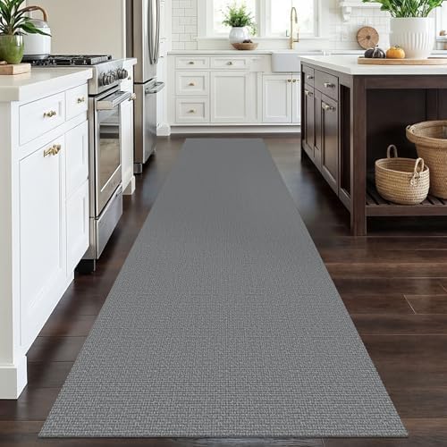 EARTHALL Washable Runner Rug, Non Slip Hall Runner Carpet, 3x12 Ft, Dark Gray - Image 6